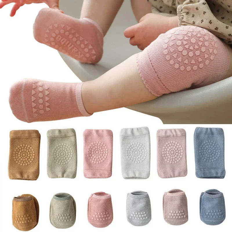 Baby Knee Pad Crawling - Baby Knee Pads Socks Set Solid