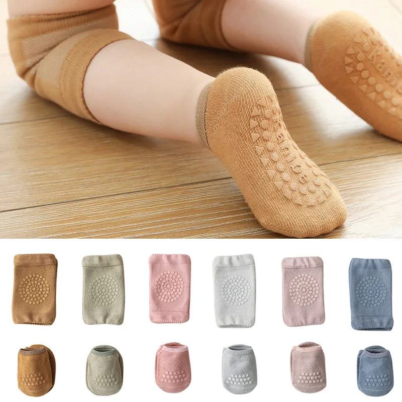 Baby Knee Pads Socks Set Solid - Baby Knee Pad Crawling 评论和价格