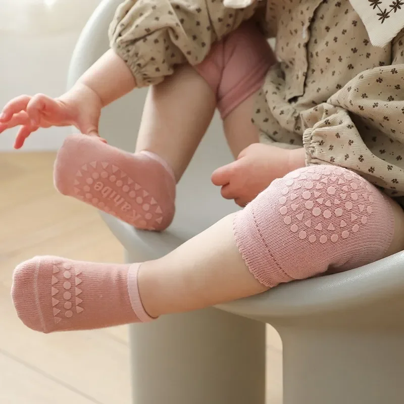 Baby Knee Pads Socks Set Solid - Baby Knee Pad Crawling 评论和价格