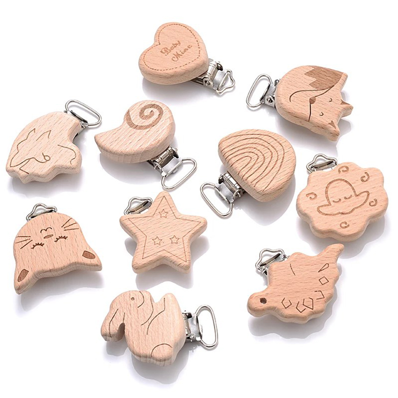 5Pcs Wooden Pacifier Clip Food - Baby Products Moisturizer 评论和价格