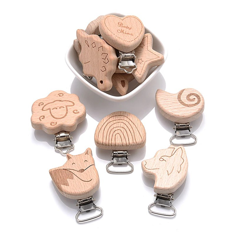 5Pcs Wooden Pacifier Clip Food - Baby Products Moisturizer 评论和价格