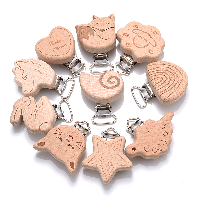 5Pcs Wooden Pacifier Clip Food - Baby Products Moisturizer 评论和价格